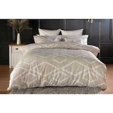 Belledorm Seve Jacquard Duvet Cover Set - Taupe - Superking
