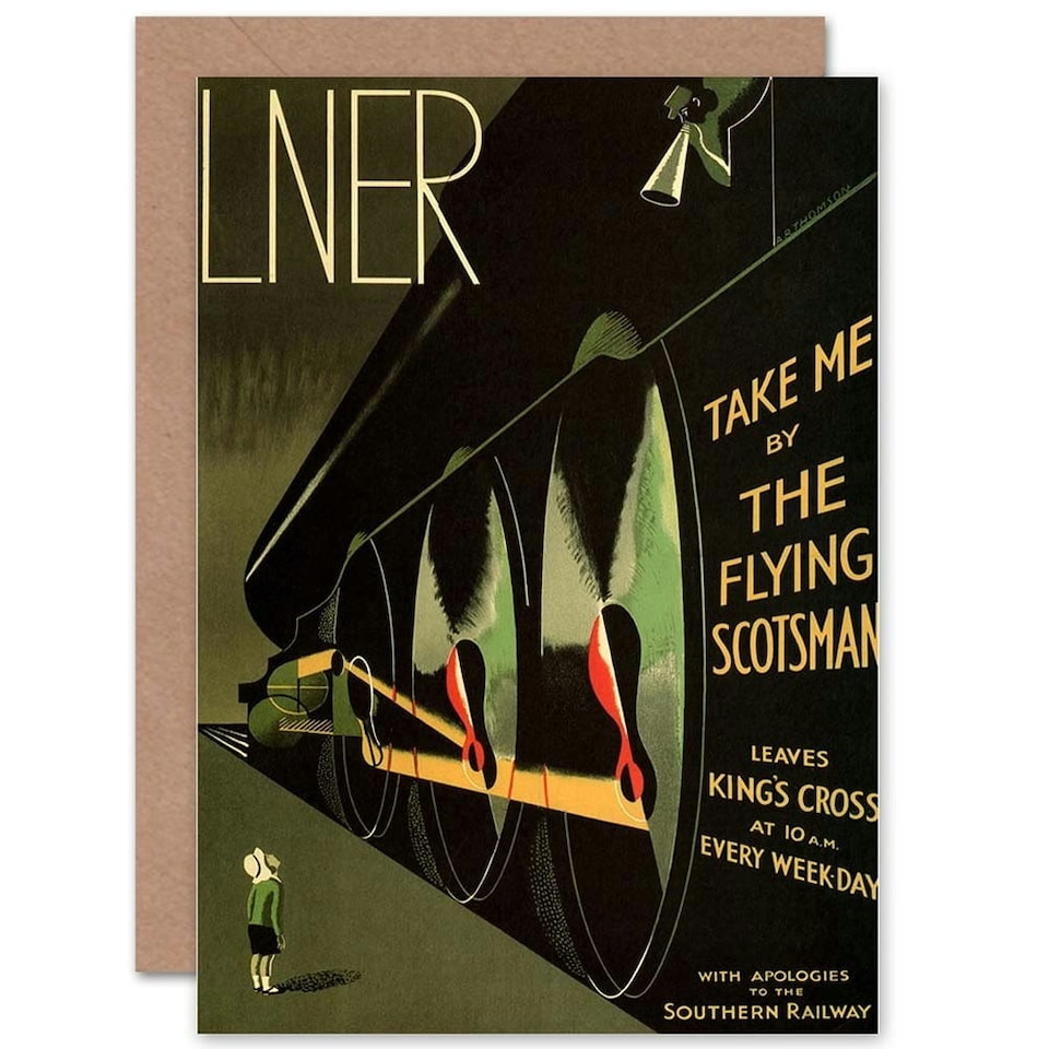 image 1 of Travel Lner Railway Flying Scotsman Uk Goodbye Card