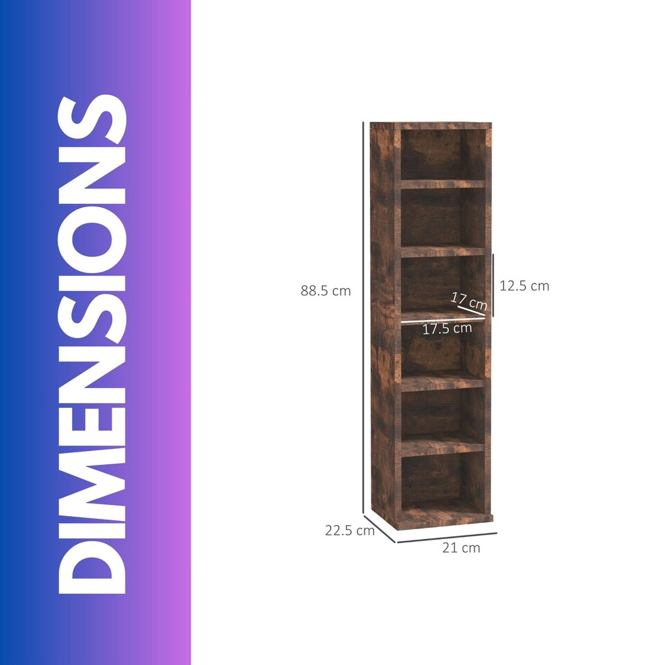 image 1 of 6 Tier Shelves Storage Unit Set Rustic Brown Brown | One Size