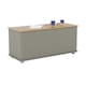 image 10 of Vida Designs Arlington Storage Ottoman Bedroom Hallway Chest Bench, Grey & Oak | Grey | Grey