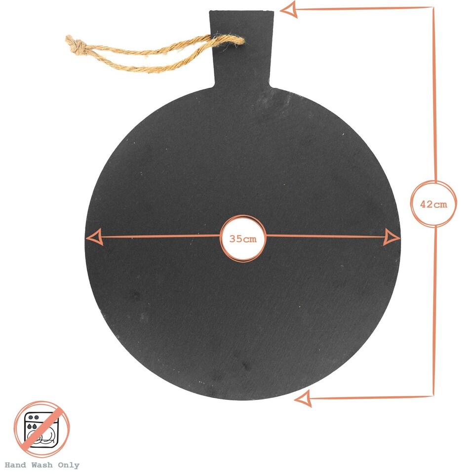 image 1 of Argon Tableware Round Slate Serving Paddle - 34cm | Grey | Grey