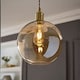 image 1 of ValueLights Bellamy Easy Fit Amber Glass Globe Lampshade Ceiling Light Shade
