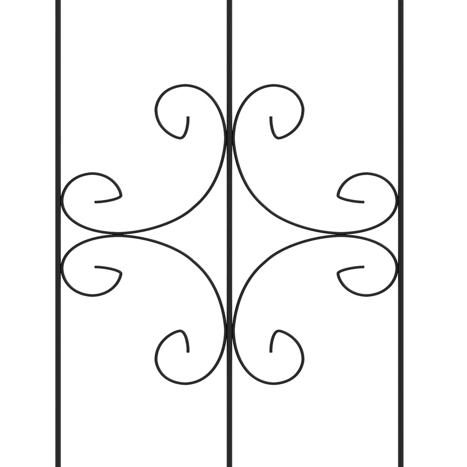 image 1 of Outsunny Set of 4 Metal Trellis for Climbing Plants, Arrow Design | Black | Black | 50W x 180Hcm