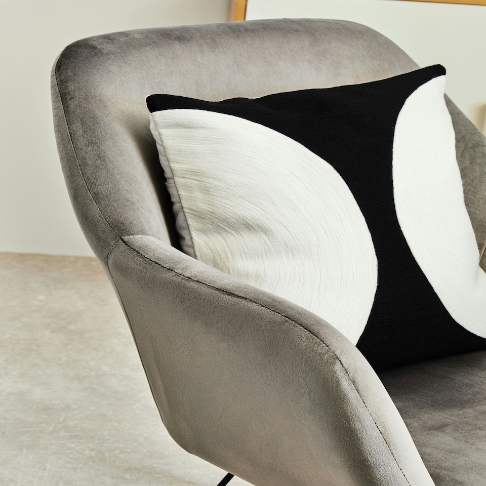 image 1 of Interiors by Premier Grey Velvet Rocking Chair, Comfortable Velvet Desk Chair, Backrest Velvet Rocking Armchair, Cozy Armchair