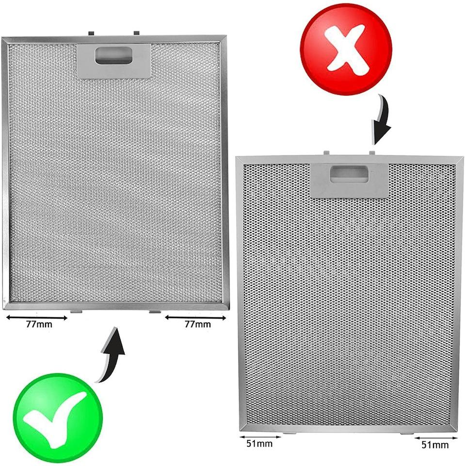 image 1 of SPARES2GO Cooker Hood Grease Filter Extractor Vent Fan Metal Mesh (318 x 258mm, Pack of 2)
