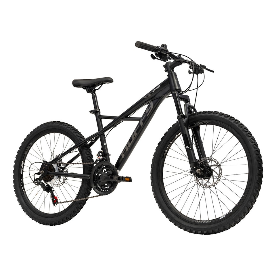 image 1 of HUFFY Korros 24-Inch 21-Speed Black Hardtail Mountain Bike (24382W)