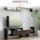 image 4 of HOMCOM TV Cabinet Unit w/ Wall-Mounted Shelf, Open Shelves Black and Brown Black