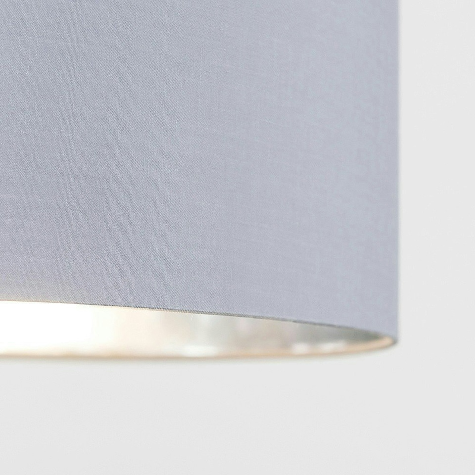 image 1 of ValueLights Reni Large Grey And Chrome Ceiling Pendant Shade