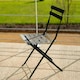 image 3 of Hectare 2 Seater Folding Powder Coated Metal Garden Dining Bistro Set Black