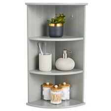 VonHaus Shrewsbury Grey Bathroom 3 Tier Corner Shelf