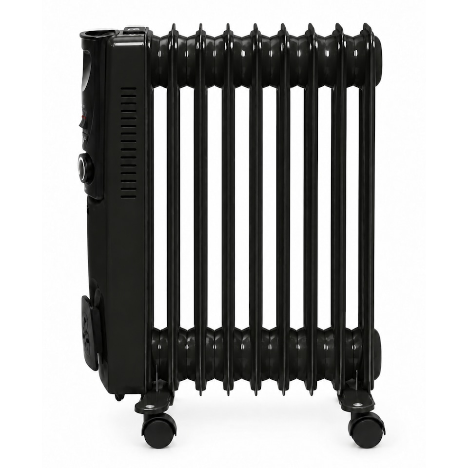 image 1 of EMtronics 9 Fin Oil Filled Heater Radiator - Black