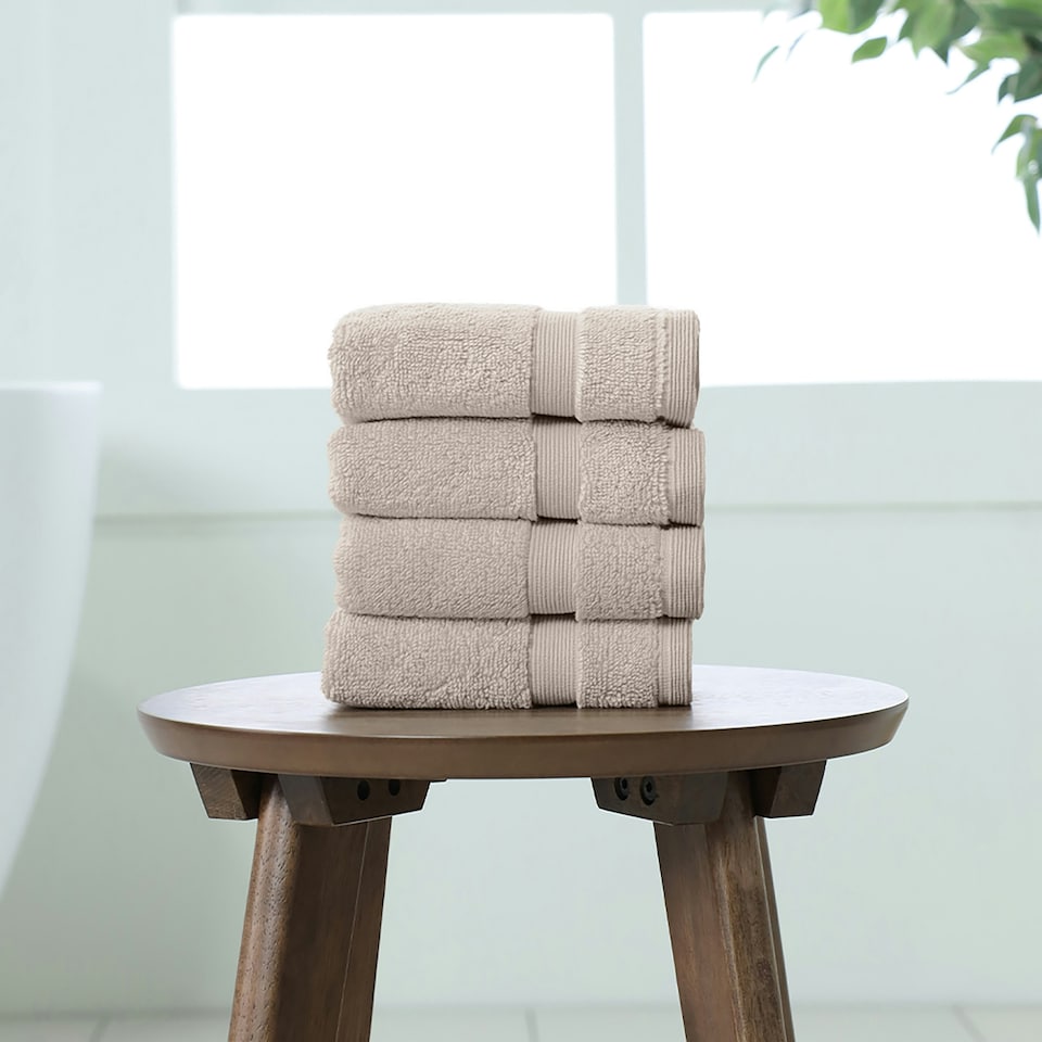 image 1 of Martex 100% Cotton, 750gsm Face Cloth (Pack of 4) - Natural Pink | Natural | Face cloth