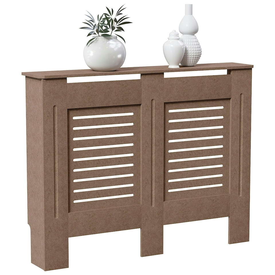 image 1 of Vida Designs Milton Radiator Cover MDF Slatted Cabinet, Unfinished, 111cm