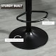 image 5 of HOMCOM Set Of 2 Microfibre Retro Tub Bar Stools Metal Frame Footrest Seat Brown
