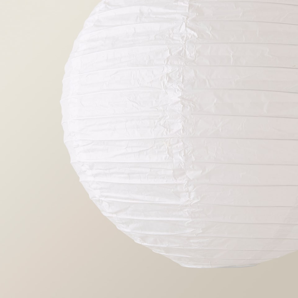 image 1 of ValueLights Isla White Paper Globe Ceiling 40cm Shade and Bulb