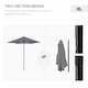 image 3 of Outsunny 2m Parasol Patio Umbrella, Outdoor Sun Shade with 6 Ribs Dark Grey