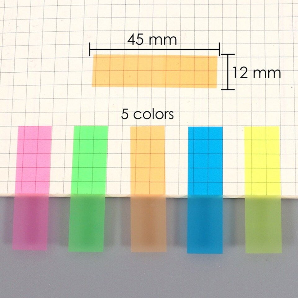 image 1 of Pack of 200 PET Sticky Index Page Markers 12 x 45mm