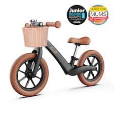 Allis Lumi Balance Bike for 2 Year Olds with Basket & Bell - Black | Black | 12" Balance Bike | 1