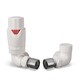 image 1 of Stirling Bold - White Thermostatic Radiator Valve & Lockshield Corner 15mm