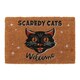 image 1 of Something Different Scaredy Cats Welcome Door Mat - Natural/Black/White - One Size