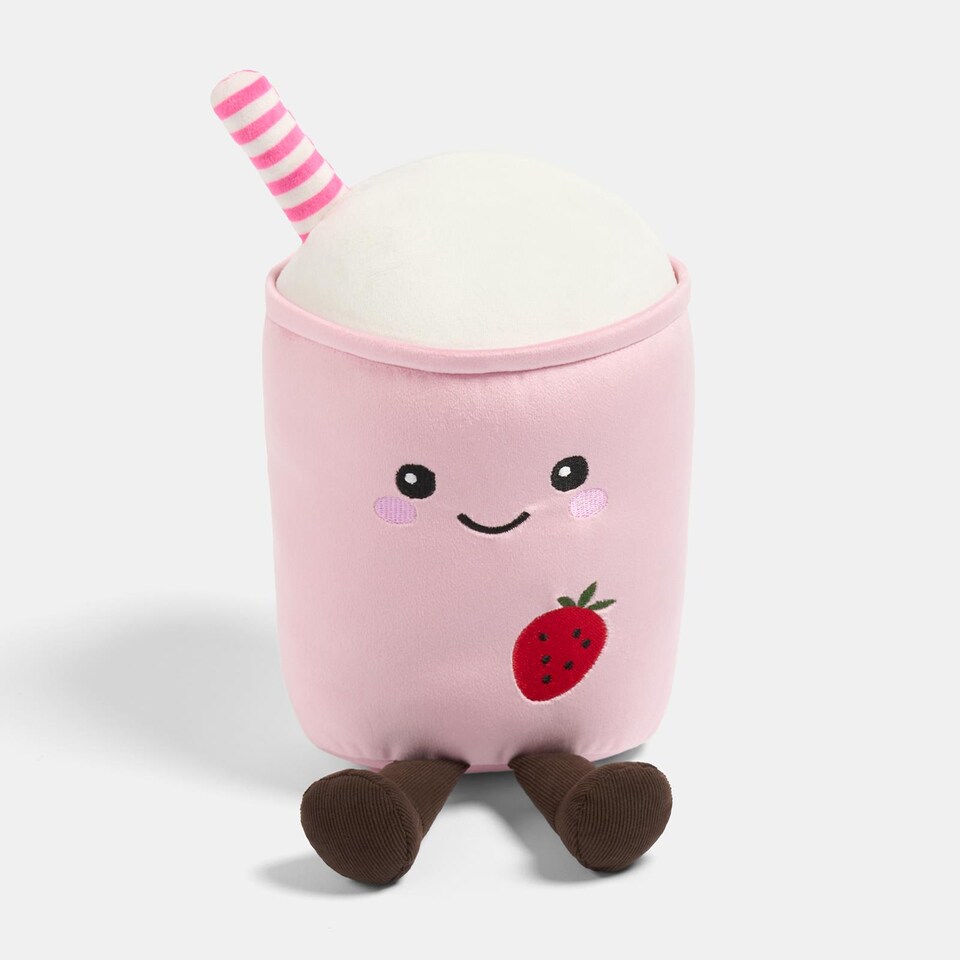 image 1 of OHS Sweetie Pie Filled Novelty Scatter Cushion Soft Fleece Toy Pillow | Pink | Molly the Milkshake