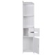 image 3 of Living and Home Narrow Bathroom Corner Storage Cabinet with Standing Shelf