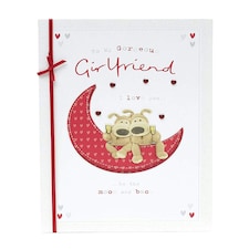 Boofles on Moon Girlfriend Birthday Card