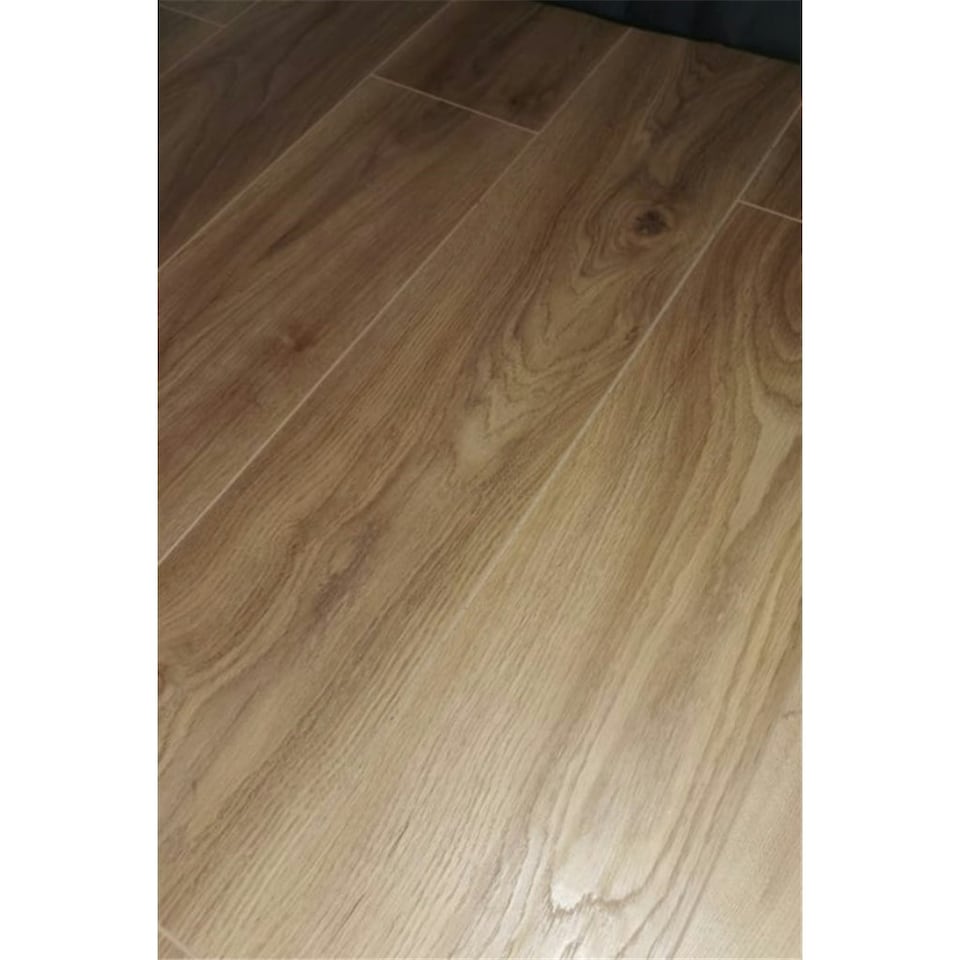 image 1 of PACK OF 10 (Total 10 Units) - Medium Oak 12mm Thick Laminate Flooring (14.8m2 Coverage)