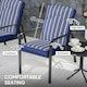 image 5 of Outsunny 3-Piece Recliner Garden Chairs and Tempered Glass Table Set, Blue 