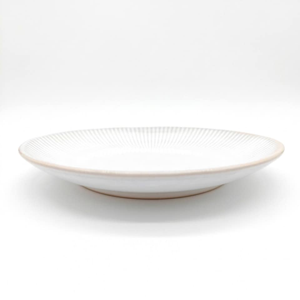 image 1 of Reactive Cream Glaze Dinnerware Dessert Plate 6pc Set 20.5cm