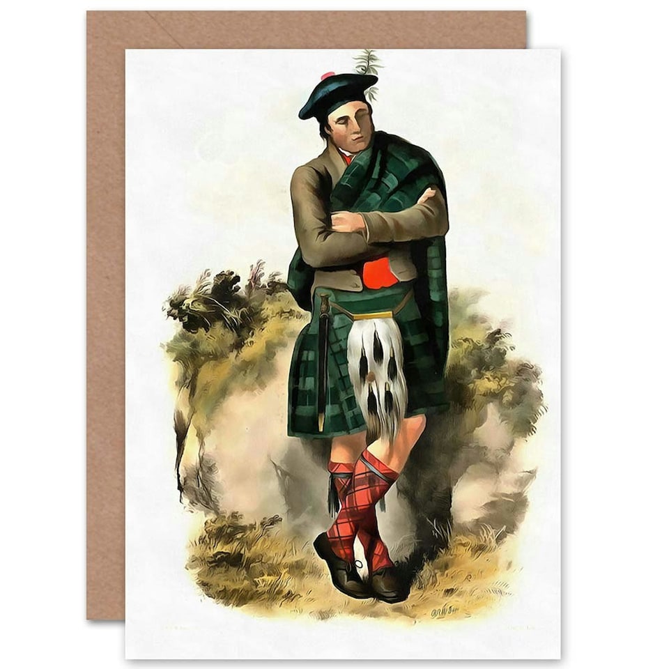 image 1 of Portrait Highland Clan Tartan Graham Scottish Scotland Card