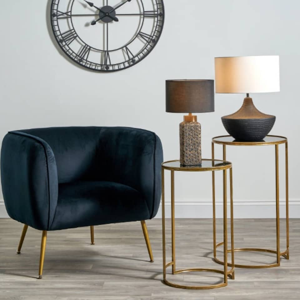 image 1 of Denisa Black & Gold Ceramic Table Lamp Black