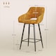 image 3 of HOMCOM Bar Stools Set of 2, Velvet-Touch Fabric Counter Height Bar Chairs, Kitchen Stools with Steel Legs for Dining Area, Kitchen Island Barstools, Brown