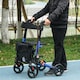 image 2 of HOMCOM 4 Wheel Rollator with Seat and Back, Folding Mobility Walker with Carry Bag, Adjustable Height, Dual Brakes, Cane Holder, Lightweight Aluminium Walking Frame for Seniors and Disabled, Blue