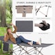 image 4 of Outsunny Single Person Camping Bed Folding Cot Outdoor Patio Portable Military Sleeping Bed Travel Guest Leisure Fishing with Side Pocket and Carry Bag - Grey