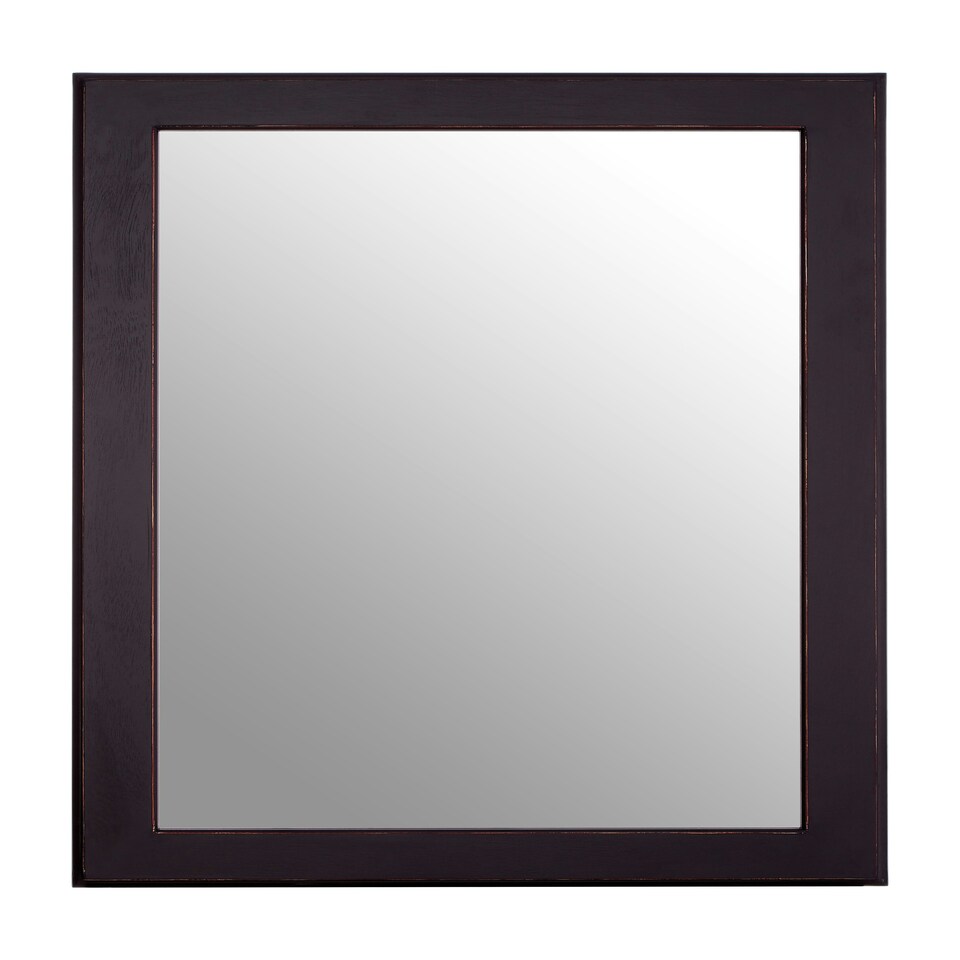 image 1 of Interiors by Premier Large Wall Mirror, Grain Pattern Black Frame Mirror for Home, Office, Closet Black