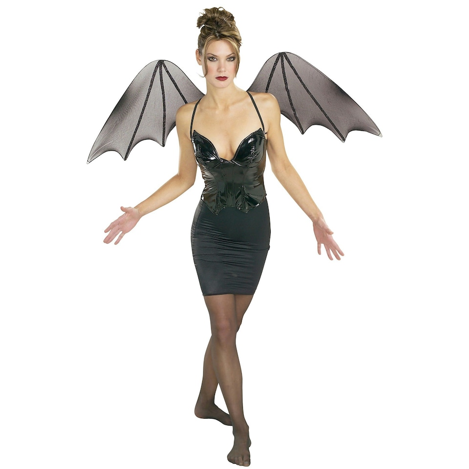 image 1 of Rubies Chiffon Bat Wings Costume Accessory - Black - One Size One Size