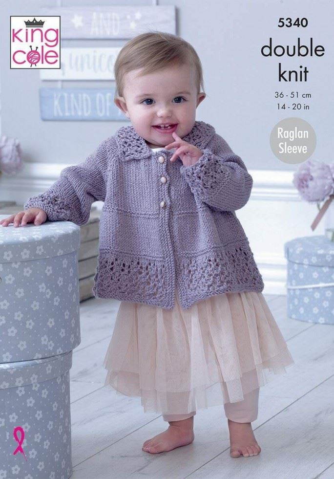 King Cole Finesse Cotton Silk DK Knitting Pattern 5340, Jackets, Shoes, Blankets and Headwear for Babies - 14 - 20 Inches