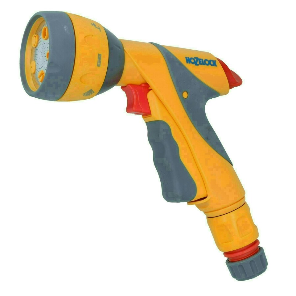 image 1 of Hozelock Multi Spray Plus Nozzle Garden Hose Pipe Water Gun 6 Functions