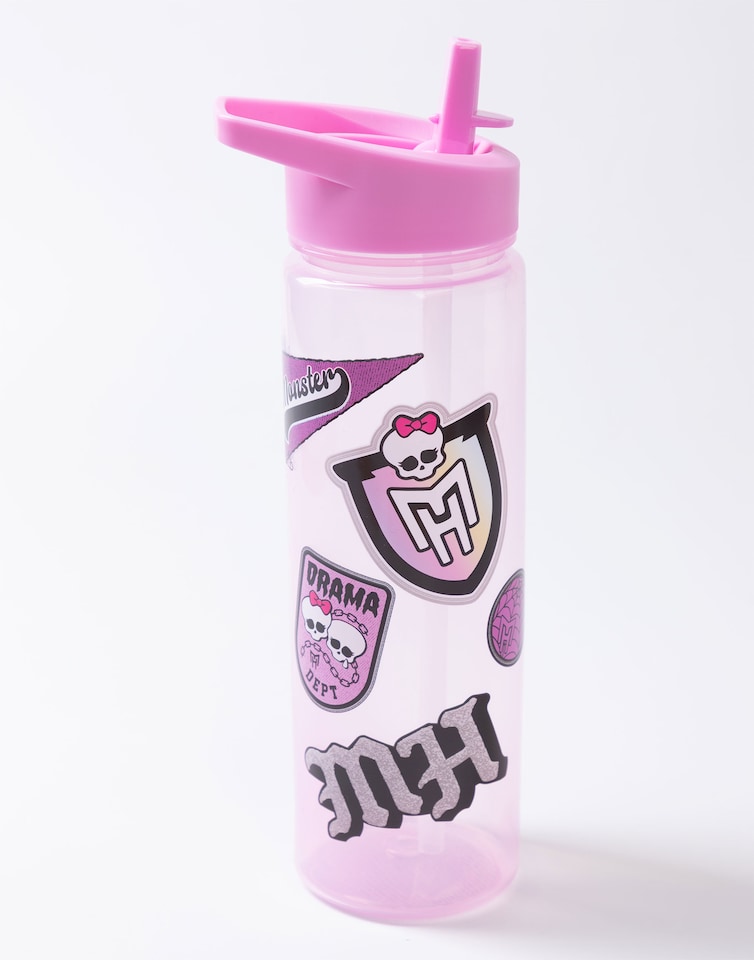 image 1 of Monster High Girls Pink Ghoul Spirit Lunch Bag | Colourful Snack Pot & Bottle Set | Adjustable Strap & Carry Handle | Back to School Cartoon Accessories | Monster High Merch