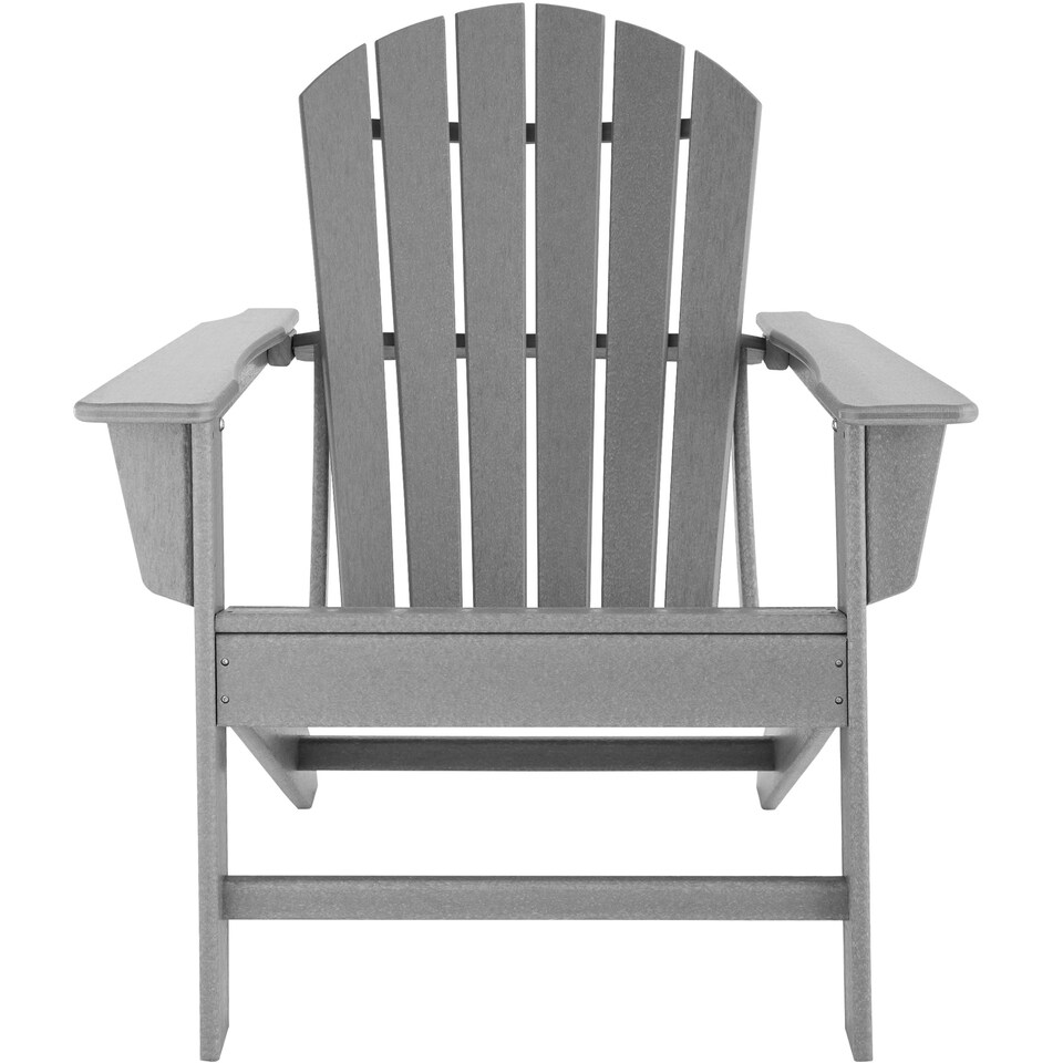 image 1 of Garden Chair with Footstool - Adirondack design, high backrest, wide armrests | Grey | light grey | One Size | 1