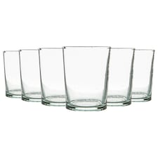Nicola Spring Meknes Recycled Glass Tumblers - 215ml - Clear - Pack of 6 | Clear | Clear | 6