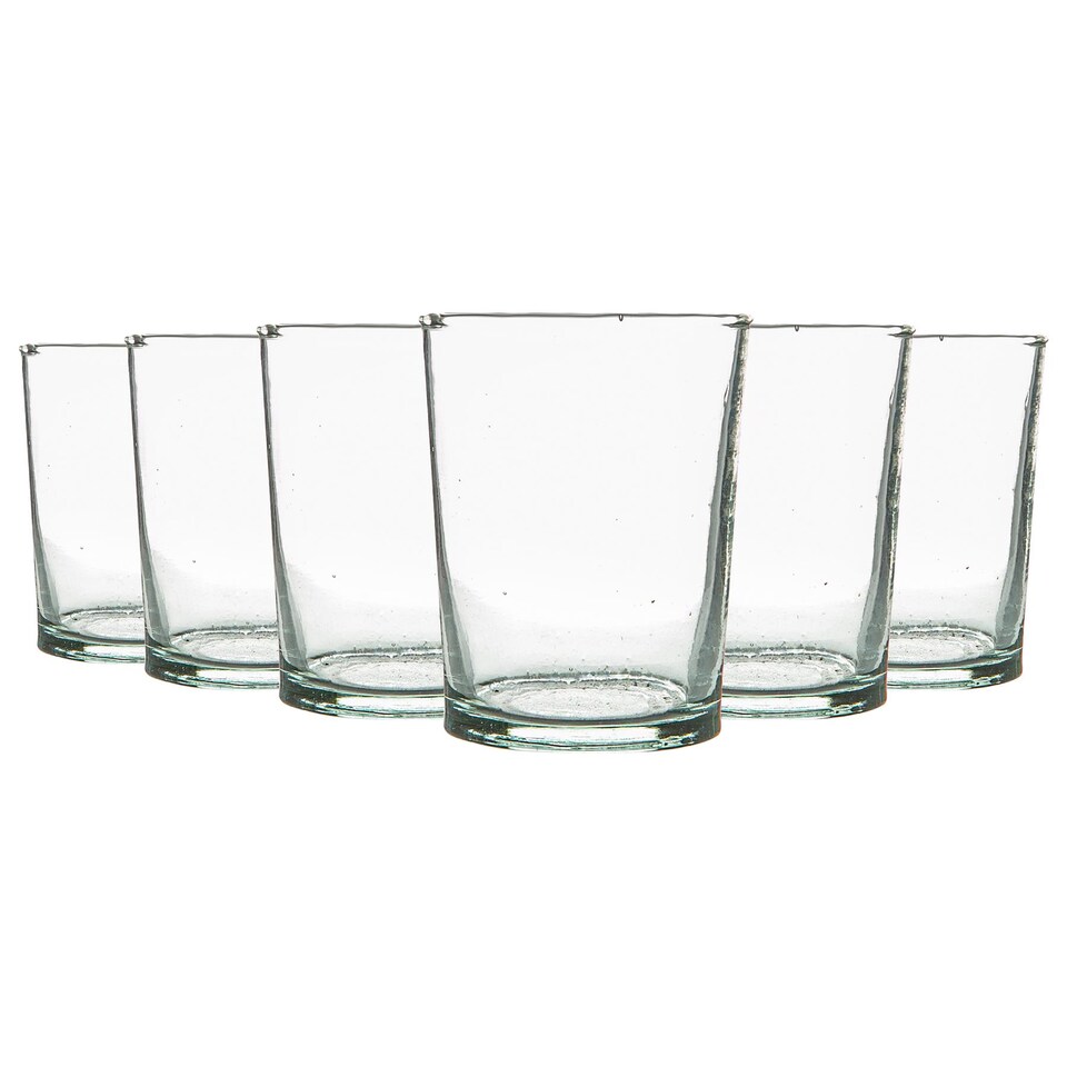 image 1 of Nicola Spring Meknes Recycled Glass Tumblers - 215ml - Clear - Pack of 6 | Clear | Clear | 6