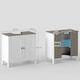 image 9 of kleankin Bathroom Sink Cabinet, Freestanding Under Sink Cabinet Adjustable Shelf White | White