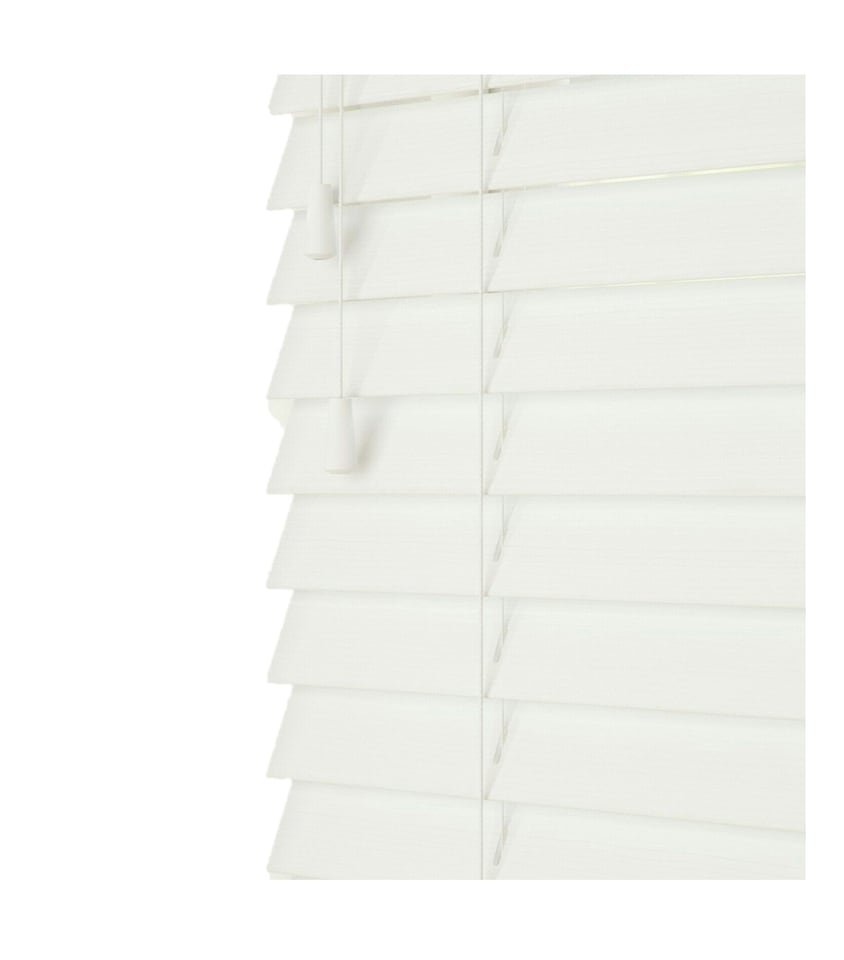 image 1 of 230cm Serene Faux Wood Venetian Blinds with String (120cm Drop) | White | White