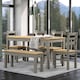 image 1 of Corona Grey Rectangular Dining Table with 4 Grey Pine Chairs & 1 Grey Pine Double Bench - Contemporary Dining Set | Grey | Antique Waxed Pine | One Size | 1