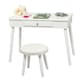 image 8 of COSTWAY Pretend Makeup Dressing Table Kids Vanity White
