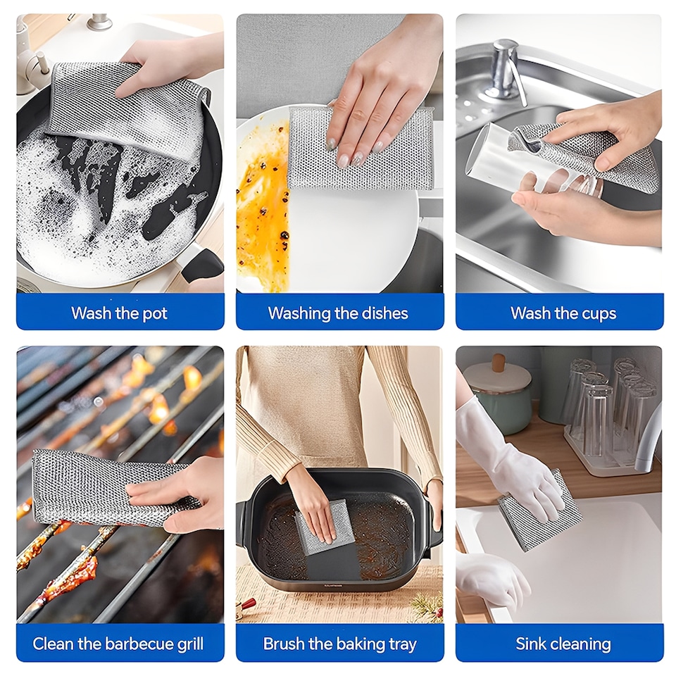 image 1 of Living and Home 20 PCS Kitchen Dishcloth Set | Grey