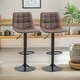 image 4 of 2PC Adjustable Height 360 Swivel Barstools Set With Shell Backrest Brown Brown