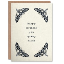 Deaths Heads Hawkmoth Moth Vintage Style Drawing Birthday Card
